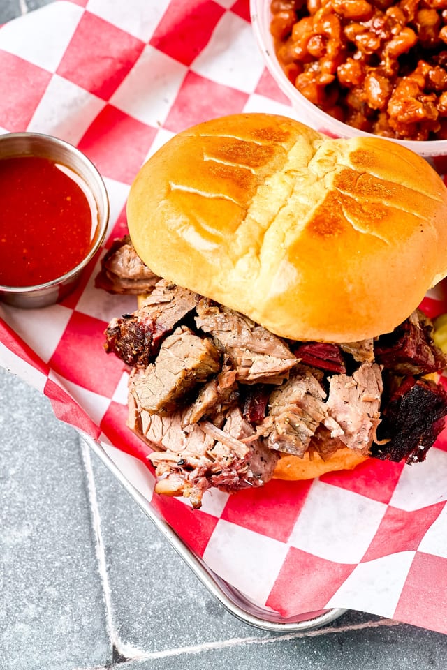 Chopped Beef Sandwich.